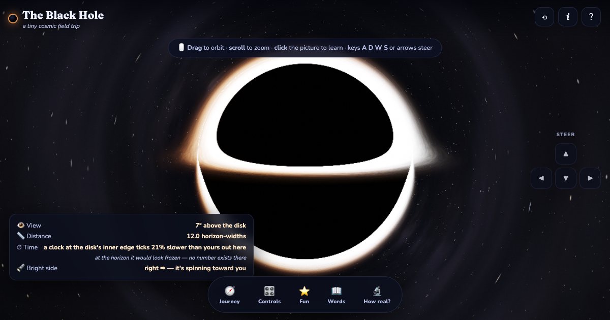 Screenshot of the Black Hole Simulation demo