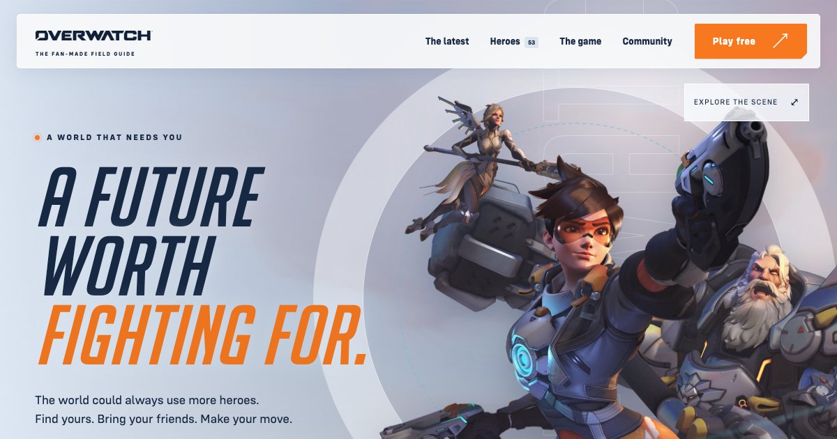 Screenshot of the Overwatch Landing Page demo